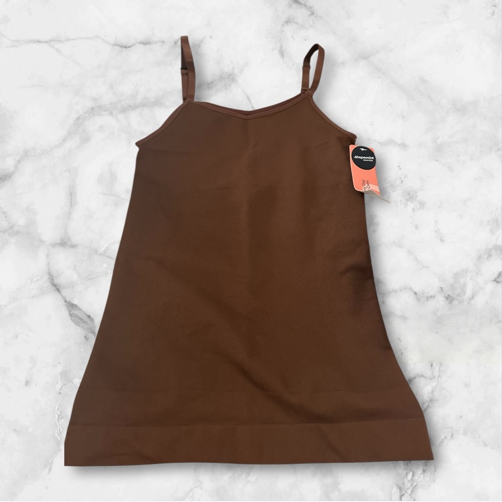 Shapermint Essentials All Day Every Day Scoop Neck Cami Brown Large NWT
